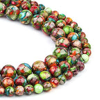 Natural Stone Beads 10mm Green Red Imperial Jasper Polished Round Smooth Gemstone Beads for Jewelry Making Adults 15 Inch(Green Red Imperial Jasper,10mm) - color: Green Red Imperial Jasper, size: 10mm