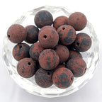 AD Beads Natural Matte Frosted Gemstone Round Spacer Loose Beads 4mm 6mm 8mm 10mm 12mm (8mm, Matte Mahogany Obsidian) - color: Matte Mahogany Obsidian, size: 8mm