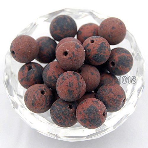 AD Beads Natural Matte Frosted Gemstone Round Spacer Loose Beads 4mm 6mm 8mm 10mm 12mm (8mm, Matte Mahogany Obsidian) - color: Matte Mahogany Obsidian, size: 8mm