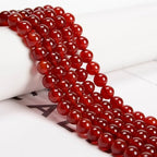 48Pcs 8mm Red Agate Natural Round Loose Real Stone Beads Gemstone Genuine for DIY Hand Made Craft Jewelry Bracelet Earring Necklace String Making Energy Healing Power - color: Red Agate, size: 8mm