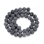 Craftdady 8mm Unwaxed Natural Lava Stone Beads 460Pcs Round Volcanic Rock Gemstone Loose Beads Energy Healing Chakra Beads for Jewelry Craft Essential Oil Bracelet - color: Dark Gray, size: 8mm