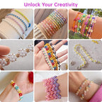 Redtwo 3mm 45000pcs Glass Seed Beads Kit, 7 Boxes 144 Colors Small Beads for Bracelets, Friendship Bracelet Kit with Charms and Letters