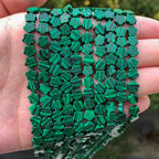 Songxi 60pcs 6mm Green Peacock Plum Blossom Natural Stone Beads for Jewelry Making, Smooth Loose Flower Shape Gemstone Beads for Bracelets Necklace Earrings Making Supplies ﻿ - color: Green Peacock