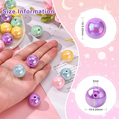 DanLingJewelry 100pcs Random Color Opaque Acrylic Round Beads - Bubble Gum Ball Spacer for DIY Jewelry Making - color: 100pcs - Random Color - 20mm Round - Opaque