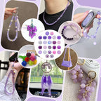 PH PandaHall 720pcs 8mm Purple Glass Beads 24 Color Round Bracelet Beads Loose Crystal Bead Craft Bead Bulk for Summer Friendship Bracelet Necklace Earring Jewelry Making DIY Craft Party Ornament - color: Purple