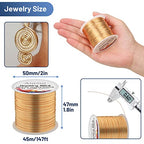 22 Gauge Jewelry Wire, Anezus Craft Wire Tarnish Resistant Copper Beading Wire for Jewelry Making Supplies and Crafting (KC Gold, 49 Yards/45 Meters) - color: KC Gold