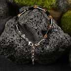 Men's Black Onyx Hematite Tiger Eye Chakra Beaded Gemstone Bracelet, Handmade Adjustable Dual Clasp 6.89-8.8 Inches, Comfort Fit Everyday Wear, Ideal Gift for Him