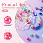 Craftdady 12mm Colorful Acrylic Round Beads for Bracelet 20Pcs AB Color Chunky Bubblegum Beads Loose Spacer Plastic Bubble Gum Ball Beads for DIY Craft Necklace Keychain Jewelry Making