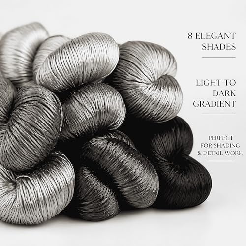 Natural 100% Silk Thread, Handmade Embroidery Thread Silk Floss 8 Colors 110m Each (78) - color: 78