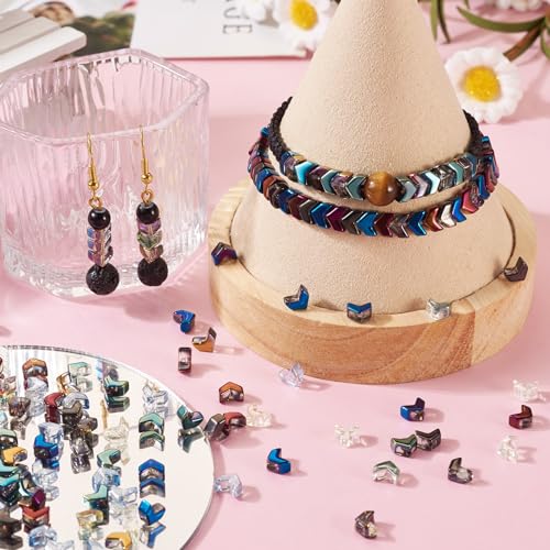 Cheriswelry 184pcs Arrow Glass Beads Colorful Electroplate Tiny Loose Spacer Beads Full/Half Plated Handcrafted Beads Bracelet Beads 5x6mm for DIY Earring Necklace Jewelry Making - color: Mixed Color-Arrow