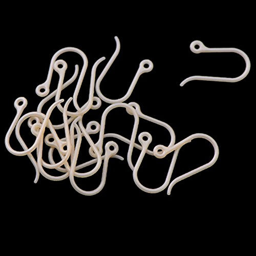 AKOAK 50pc 0.65mm Non-Allergenic Plastic Ear Wire Hooks Earring Findings fit DIY Jewelry (Gold) - color: Gold