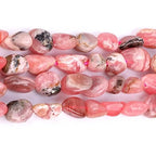 HAAMIIQII Natural Argentina Rhodochrosite Pebble Stone 5-8mm Small Irregular Freeform Tumbled Loose Gemstone Beads for Jewelry Making Strand 15 Inch (45-50pcs) - color: Argentina Rhodochrosite