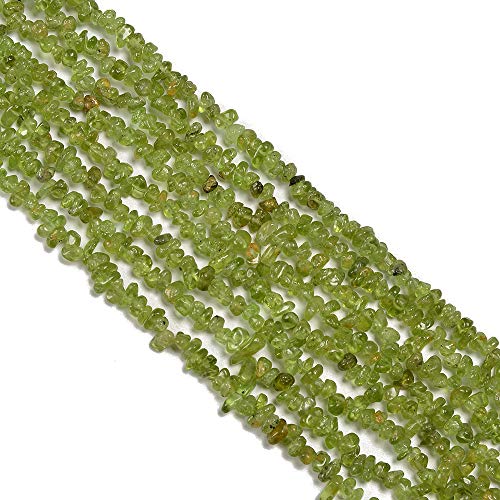 PLTbeads 5-8mm Natral Healing Gemstone Waist Bracelets Necklace Kit Irregular Stone DIY Crafts Design Jewelry Making 1 Strand per Bag Approxi 34 inch (Green Peridot Chips) - color: Green Peridot Chips