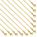 SMYHTGLIF 12 Pcs Gold Stainless Steel Necklace Chain Bulk Craft Chain Necklace Jewelry Findings for Women Men - color: Gold, size: 20 inches