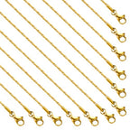 SMYHTGLIF 12 Pcs Gold Stainless Steel Necklace Chain Bulk Craft Chain Necklace Jewelry Findings for Women Men - color: Gold, size: 20 inches