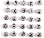 Song Xi 1200pcs Silver Letter Beads for Bracelets, 4x7mm Black Alphabet Beads Friendship Bracelets Jewelry Making Kit for Christmas Gifts - color: 1200pcs white rose gold letter