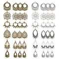 SUNNYCLUE 48Pcs 6 Styles 2 Colors Alloy Chandelier Component Links Charms Tibetan Style Earring Chandelier Filigree Pendants Findings for DIY Earring Necklace Jewellery Making Supplies Crafts - color: 48pcs 6 Styles 2 Colors