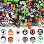 Halloween Polymer Clay Beads, SEPGLITTER 300pcs Pumpkin Ghost Spider Mixed Heishi Spacer Beads for Jewelry Making DIY Bracelet Necklace Accessories Craft Party Supplies - color: Black Purple