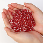 1200pcs 4×7mm Alphabet Beads Transparent Red Roude Acrylic White Letter Beads, for Bracelets and Jewelry Making - color: style 15, size: 4×7mm(Round)