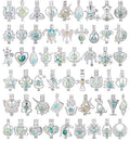 Mixed Pearl Cage Locket Pendants Set, Essential Oil Diffuser DIY Necklace Bracelet Jewelry Making Craft, Bulk Beads Aromatherapy Diffuser Charms Gifts for Women Girls - color: Random 30pcs Silver
