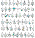 Mixed Pearl Cage Locket Pendants Set, Essential Oil Diffuser DIY Necklace Bracelet Jewelry Making Craft, Bulk Beads Aromatherapy Diffuser Charms Gifts for Women Girls - color: Random 30pcs Silver