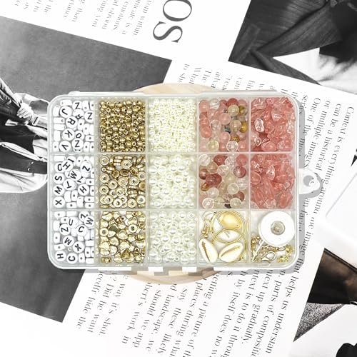 Basigeese Jewelry Making Supplies Kit Natural Stone Beads for Irregular Gemstone Beading with for DIY Craft Bracelet Necklace Earrings for Adults (Volcano Cherry Quartz) - color: Volcano Cheey Quartz