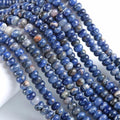 76pcs 5x8mm Natural Stone Blue Sodalite Rondelle Spacer Loose Beads Abacus Disk Stone Round Loose Gemstone Beads for Jewelry Making DIY Bracelet Necklace - color: Blue Sodalite Stone