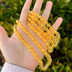 Adabele Premium 108 Mala Beads Malas Necklace - Natural Healing Gemstone Tibetan Buddhist Japa Prayer Meditation Reiki Chakra Stone Quartz Rock Women Men Jewelry - style: Citrine