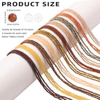30 Strands 32 Faceted Glass Beads for Jewelry Making 4500pcs 2mm Miny Spacer Bead Round Small Craft Glass Beads for Bracelets Necklaces Earrings (Brown Series) - color: Brown