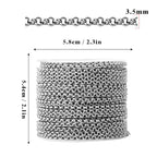 33FT Stainless Steel Rolo O Chains Roll, 3.5mm 304 Stainless Steel Round Rolo Chain Spool Bulk for Jewelry Making - color: stainless steel, size: 3.5mm