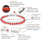 Peridot Stand Silver Gold Bracelets, Handmade Birthstone Stack Bracelet Crystal Gemstones Bead Chain Gift for Women, 8" - color: Red Agate