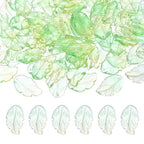 PATIKIL Glass Leaf Beads, 100Pcs Cute Crystal Leaf Charms, Translucent Czech Spacer Beads for DIY Jewelry Making Bracelets Necklace Wind Chimes Suncatchers, Gradient Green Yellow - color: Gradient Green Yellow