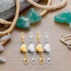 Heart Magnetic Clasp, Double Lobster Closure for Necklace Bracelet, Jewelry Making Connector (3gold+3silver) - color: 3gold+3silver