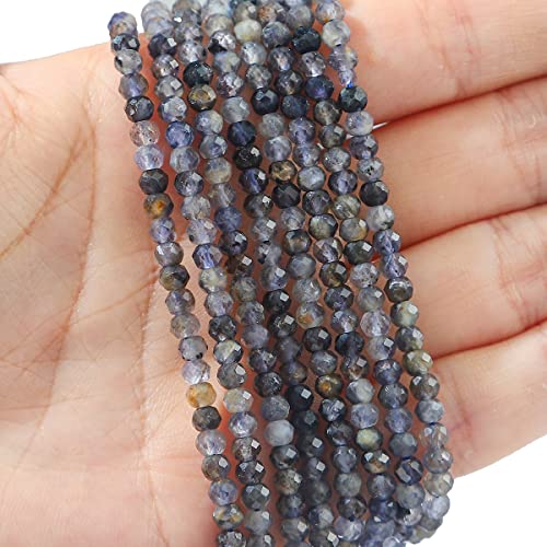 BEADIA Natural Black QuartzRutilated Beads 4x2mm 120pcs Faceted Rondelle Loose Semi Gemstone Beads for Jewelry Making Design - color: Black QuartzRutilated