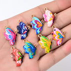 30 Pcs Mixed Color Alloy Enamel Butterfly Charms Pendant for Earrings Bracelets Necklace DIY Making Jewelry Making Accessories