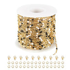 UMAOKANG 10 Meters White Black Enamel Bead Chain for Jewelry Making Gold Plated Stainless Steel Cable Chains for Necklace DIY - color: Gold-Black White Enamel