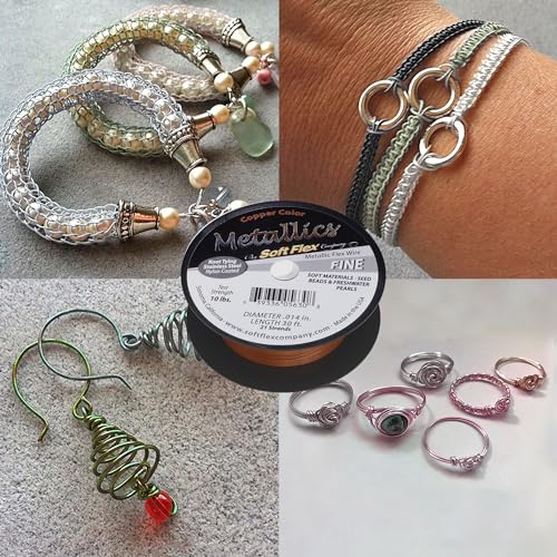 Soft Flex 21 Strand Beading Wire - Fine 0.14 Diameter - 30 Feet Design Wire - style: Copper Nylon