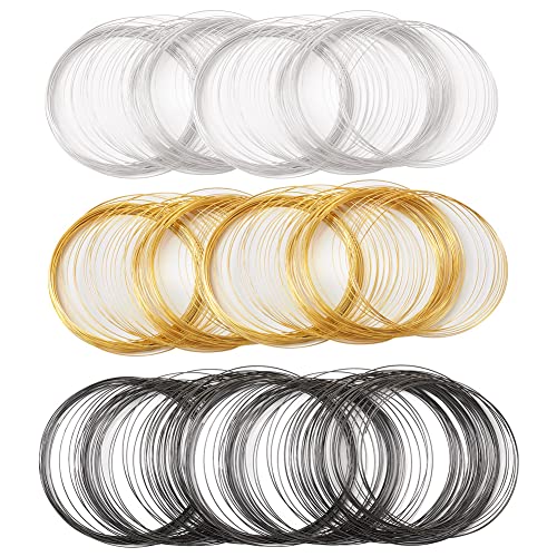 Pandahall 300 Loop Jewelry Wire Memory Steel Beading Wire Cuff Bangle Bracelet Jewelry Findings for Wire Wrap DIY Arts Crafts Making (23 Gauge, 115mm Diameter)