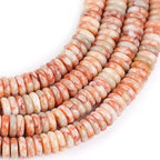 JOE FOREMAN 2x6mm Natural Red Crazy Lace Agate Stone Heishi Disc Rondelle Spacer Beads for Jewelry Making Full 15" Strand Energy Stone Healing Power Crystal - color: Red Crazy Lace Agate