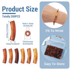 200 pcs Acrylic Tube Beads for Bracelets Amber Bangle Acrylic Beads Two Tone Curved Chunky Bamboo Tube Bead for Jewelry Making Earring Crafts - color: Brown-200pcs