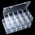 Gospire 2PCS 15 Large Grids Clear Plastic Jewelry Box Organizer Storage Container with Removable Dividers - color: Clear-15 Grids*2