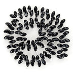 200pcs Czech 12mm Faceted Teardrop Briolette Crystal Glass Loose Beads Pendant Drop Spacer Bulk Jet Black for DIY Jewelry Making CCT2-23 - color: Jet black, size: 12x6mm - 200pcs