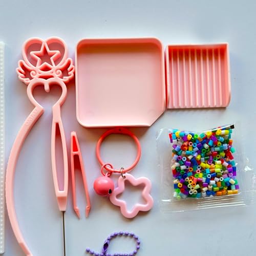 10pcs Fuse Bead Tools Set, Bead Tweezers and Fuse Beads Pegboards for DIY Crafting, Efficient Mini Fuse Beads Organizer with 2.6mm Beadable Tool