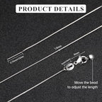 10Pcs Stainless Steel Round Snake Adjustable Chain Bulk for Jewelry Making 1mm Necklaces Chains for Women Personalized Jewelry - color: Silver Snake