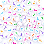 300Pcs Colorful Letter Beads T 4X7mm Single Round Alphabet Beads for Friendship Bracelets Making - color: Round - T