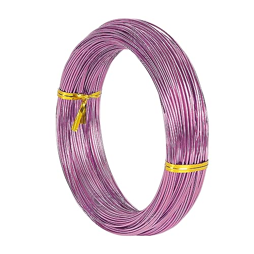 18 Gauge Aluminum Craft Wire, 165 Feet 1mm Bendable Metal Wire for Jewelry, Sculpting, Modeling, Wreaths, Floral Making, Beading, Wire Wrapping (Light Pink) - color: Light Pink