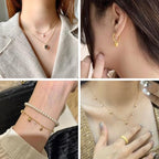 FASHEWELRY Real 18K Gold Plated Heart Charms Platinum Brass Pendants with Loop for Bracelets Necklace DIY Jewelry Making, Wedding, Mother's Day Festival Gifts - color: Golden & Silver