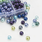 BEADNOVA Satin Pearls Beads for Crafts Tiny Loose Imitation Glass Pearls for Jewelry Making (6mm, 500pcs, Multi Color) - color: 6mm 500pcs Mix Lot M02