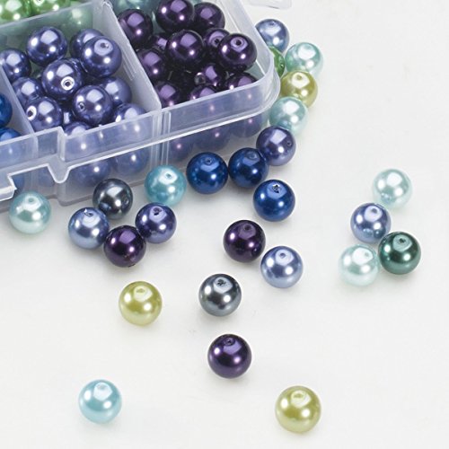 BEADNOVA Satin Pearls Beads for Crafts Tiny Loose Imitation Glass Pearls for Jewelry Making (6mm, 500pcs, Multi Color) - color: 6mm 500pcs Mix Lot M02