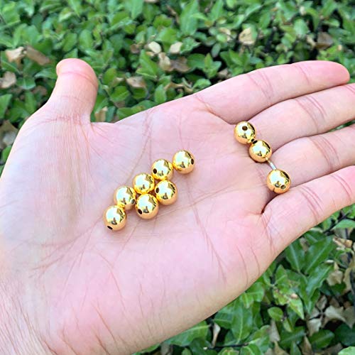 100pcs Adabele Tarnish Resistant 8mm Seamless Smooth Round Beads 18K Yellow Gold Plated Brass Spacer (Hole 1.3mm) for DIY Craft Jewelry Making BF252-8 - size: 8mm (0.3 inch)